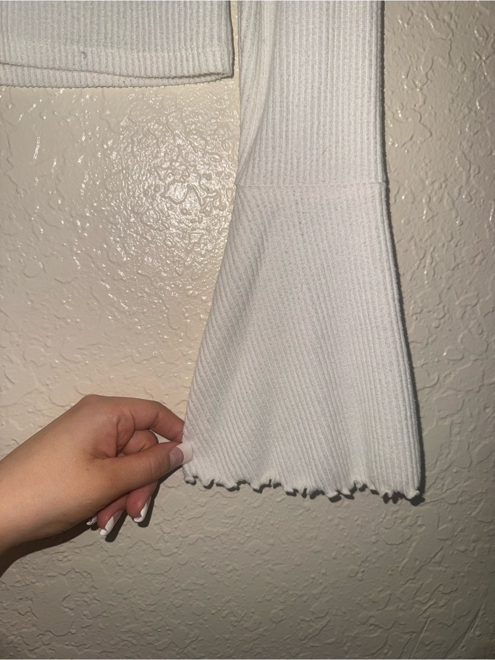 Forever 21 White Ribbed Long Sleeve Top - Kids